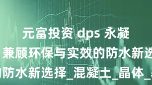 元富投资 dps 永凝液防水剂：兼顾环保与实效的防水新选择_混凝土_晶体_基层